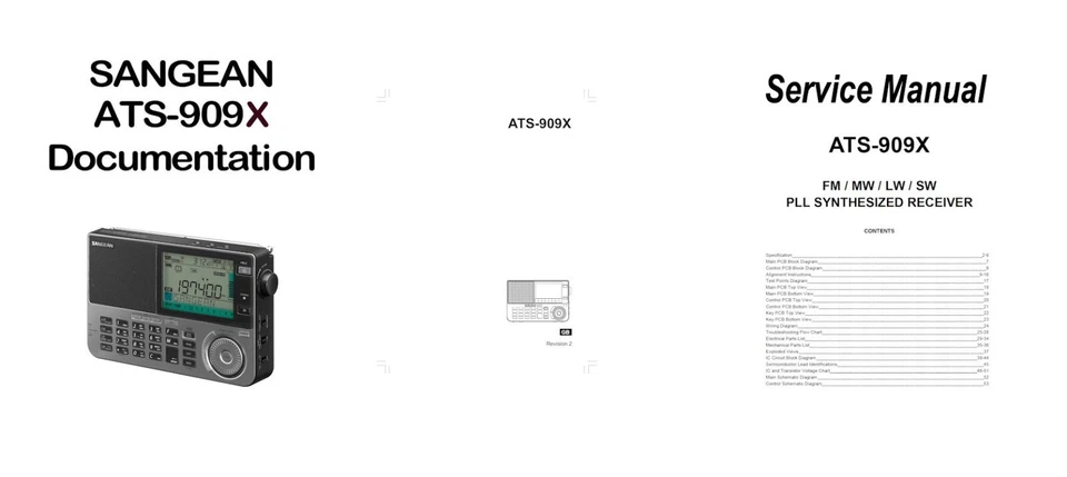 SANGEAN ATS-909X 操作手册 + 服务手册 - 32 磅纸 — 第 1/1 张图片