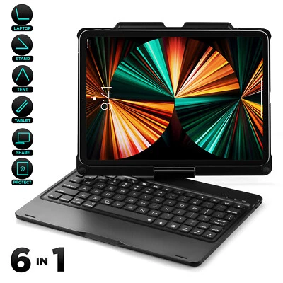 For Apple iPad Pro 12.9"11M1 Bluetooth Keyboard Case Ultra Thin+Screen Protector - Image 1 of 4
