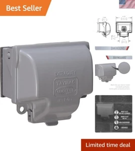 Cubierta de salida de metal resistente a la intemperie segura de 1 velocidad con lengüeta bloqueable, acabado gris - Imagen 1 de 10