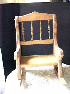 Small Rocking Chair Decorative Plant Stand or Doll Chair 14-1/2" Tall 11" Long - Picture 1 of 11