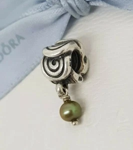 Authentic Pandora Oxy Swirl Green Pearl Dangle Charm 790281GRP Retired - Bild 1 von 2