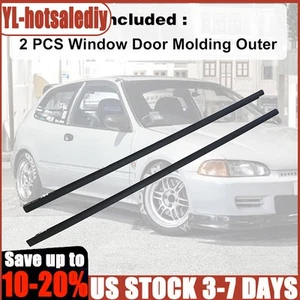 Molde de puerta de ventana para Honda Civic 1992-1995 2 piezas moldura de tira de viento derecha y izquierda EE. UU. - Imagen 1 de 16