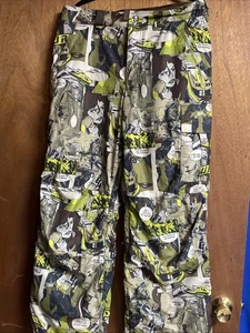 Burton Poacher Comic Ski Dryride Mocha Comic Snowboard Pants Green Men’s Size Lg - Picture 1 of 15