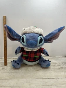 Disney Stitch Holiday 12 Zoll Plüschtier Stofftier rot kariert Jacke & Wintermütze - Bild 1 von 12