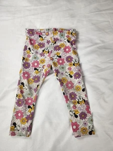 Disney Jumping Beans 2T Mädchen Minnie Mouse Blumen Leggings rosa gelb lila - Bild 1 von 8