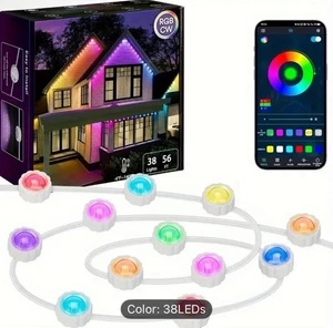 38-LED 56ft Permanent Outdoor Light Hanging Ground-insert Light Smart RGB DIY Mo - Picture 1 of 9