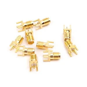 10pcs SMA Female Jack Solder PCB Board Mount RF Connectors Straight Adapter - Picture 1 of 8