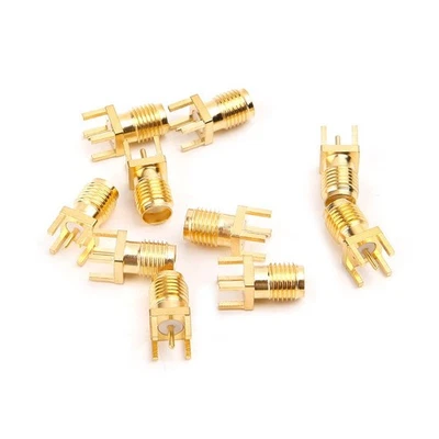10pcs SMA Female Jack Solder PCB Board Mount RF Connectors Straight Adapter - Image 1 of 4