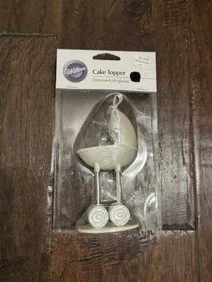 Cochecito cochecito de bebé Wilton vintage blanco 5,5” Foto 1 de 4