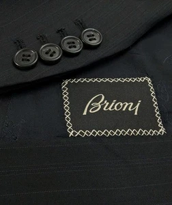 Brioni Herren Sakko Zweireiher Blazer US Größe 54 L Spitzes Revers Made in Italy - Bild 1 von 9