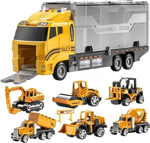 Toddler Toys for 3 4 5 6 Years Old Boys, Die-Cast Construction Toys Car Carrier  - Picture 1 of 6