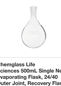 Chemglass CG-1512-07 500 mL Recovery Flask 24/40 European Outer JT - NEW - Picture 1 of 2