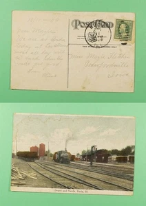 DR WHO 1909 BUDA IL TRAIN DEPOT/YARD POSTCARD R06681 - Picture 1 of 3
