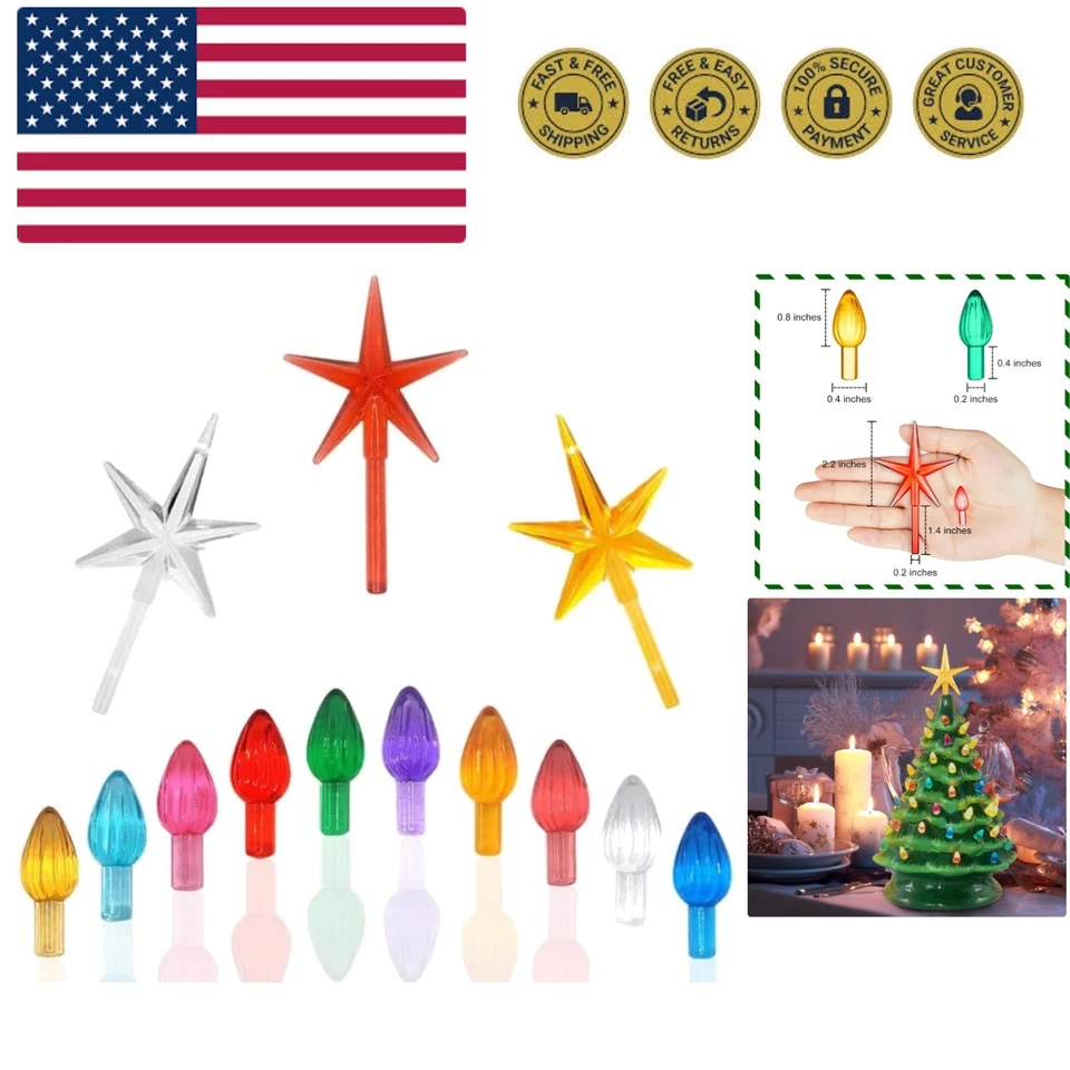 Replacement Lights Bulbs for Ceramic Christmas Tree National Artcraft Ornamen... - Image 1 of 4