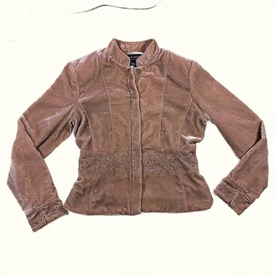 Chaqueta para mujer Axcess marrón terciopelo bordado vintage Foto 1 de 4