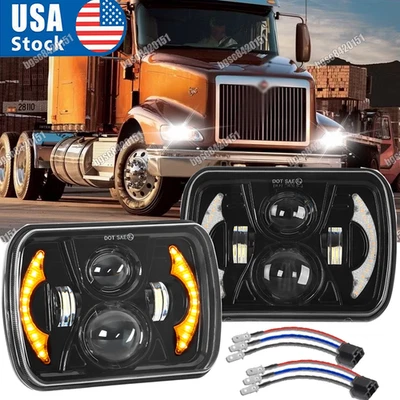 Para Peterbilt 379 2x Cuadrado 5X7 / 7x6 pulgadas LED Faro Lámpara Alto-Bajo Viga Sellada Foto 1 de 4