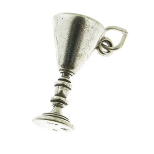 925 Sterling Silver Wine Goblet Charm Made in USA - Picture 1 of 3