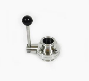 1.5" Tri Clamp, 1.5" Bore Tri Clover, Sanitary Butterfly Valve with Pull Handle - Bild 1 von 1