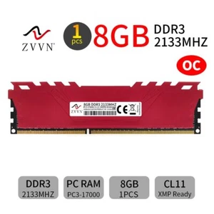 8GB DDR3 2133MHz OC PC3-17000 240Pin DIMM Desktop Gaming Memory XMP RAM ZVVN Red - Picture 1 of 6