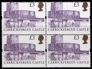 GB QEII SG1995v, £3 PERF SHIFT, NH MINT. Cat UNLISTED. BLOCK of 4 - Picture 1 of 1