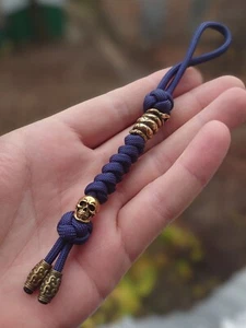 550 Paracord knife lanyard with skull and snake beads /edc lanyard - Picture 1 of 4