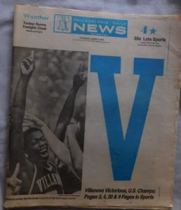 1985 Villanova National Basketball Champions Philadelphia Daily News - Picture 1 of 2