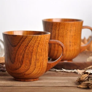 Natural Wooden Cup Creative Coffee Tea Beer Milk Water Handmade Restaurant 016 - Picture 1 of 6