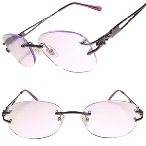 Designermode Damen lila getönte Gläser metallisch 2,25 Lesebrille - Bild 1 von 3