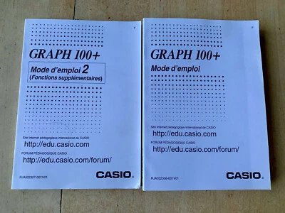 Mode d'emploi pour calculatrice Casio Graph 100+ / tomes 1 et 2 - Photo 1/2