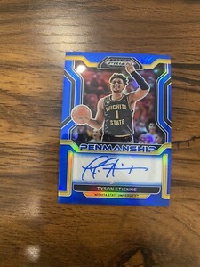 2022-23 Panini Prizm Draft Picks College Penmanship Blue /149 Tyson Etienne Auto