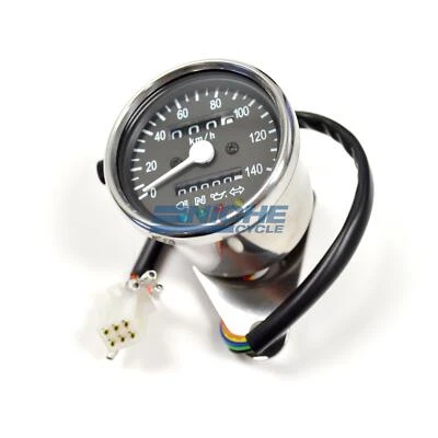 Mini Motorcycle Mechanical 140 KPH Speedo Dummy Lights Speedometer Gauge 4:1 - Image 1 of 3