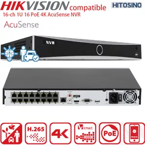 Hikvision Compatibile 16CH NVR Serie K 2SATA 160Mbps VCA AcuSense MD2.0 - Foto 1 di 9