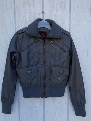 NUEVA YORK YOKI Abrigo Imitación Cuero Bloqueador de Viento Chaqueta Niñas Mujeres Talla S Foto 1 de 4