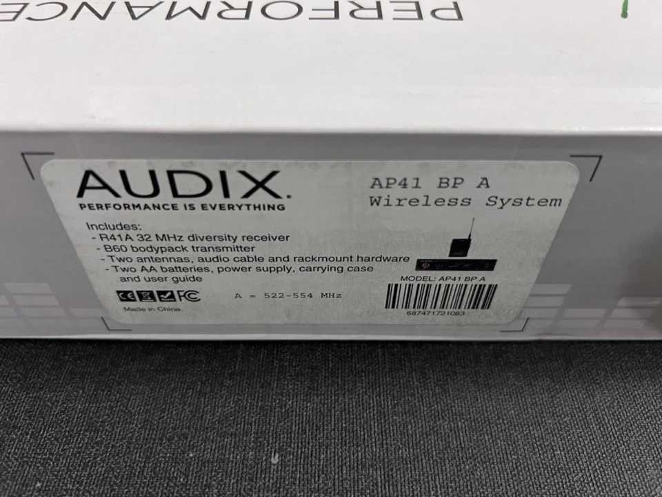 New Audix AP41 BP A Bodypack Wireless System 522-554MHz - Image 1 of 1