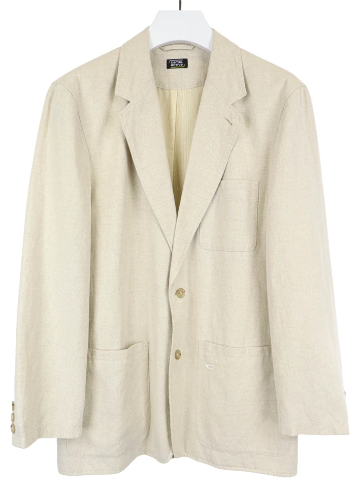 CAMEL ACTIVE Blazer Men's (UK) 52 Linen Blend Single Breasted Lined Beige - Image 1 of 4