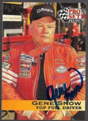 SNOWMAN Gene Snow signed 1992 PRO SET trading card NHRA #29 - 2 - Image 1 of 2
