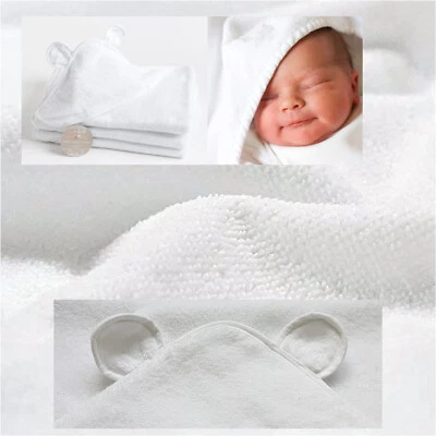 Baby Towels Hooded Bath Wrap Baby Shower Gifts 100% Cotton Pack Of 2 Boys Girls - Image 1 of 4