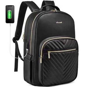 Großes PU-Leder 15.6 17 Zoll Unisex Reisetaschen Work Business Laptop Rucksäck - Bild 1 von 8