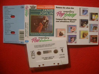 MC CBS POP SHOP MEMORY JANIS JOPLIN HITS THE VERY BEST CASSETTA TAPE K7 OTTIMA - Immagine 1 di 2