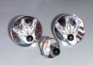 Bowling Bowl Pins Cufflinks Tie Pin Silver Tone 3 Piece Set Mens Accessories Vtg - Picture 1 of 11