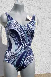 Saison-2023/24 702788-050 Solar Badeanzug breite Träger Blau gestreift in 38 - Bild 1 von 11