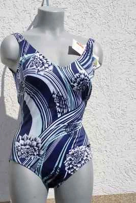 Saison-2023/24 702788-050 Solar Badeanzug breite Träger Blau gestreift in 38 - Bild 1 von 4