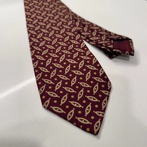 Giorgio Armani Cravatte Tie Geometric Red Gold Silk Mens Neck Tie Italy Vintage - Picture 1 of 6