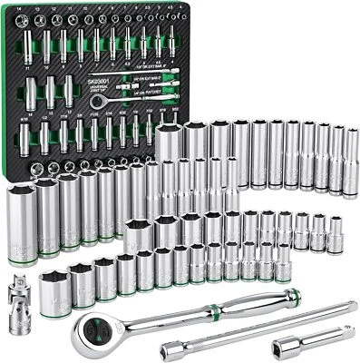 SuperKrome 1/4" Drive Socket Set � 52-Piece CR-V with Foam Tray and Ratchet - Image 1 of 4