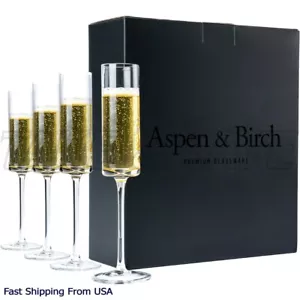 4er Set moderne Sektflöten, Premium Kristall (6 oz) Gläser, bleifrei - Bild 1 von 6