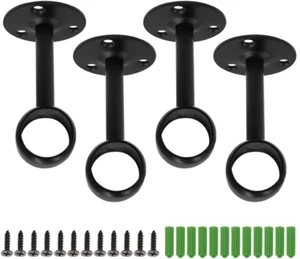 4Pcs 1-Inch Shower Curtain Closet Rod Holder, Curtain Rod Ceiling-Mount Bracket - Picture 1 of 12