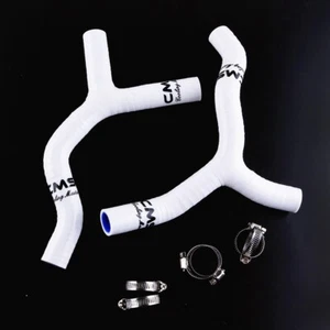 White For 2014-2017 Husqvarna TC 85 Silicone Radiator Coolant Hose with Clamps - Picture 1 of 8