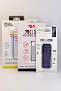 3PK-Tech21 iPhone 12 Pro Max Case, Body Guardz Screen Protector, and Clckr Stand - Picture 1 of 4