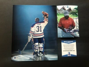 Grant Fuhr ¡Hot! Foto firmada autografiada de los Hockey Oilers de la NHL 8x10 Beckett BAS Certificado de Autenticidad - Imagen 1 de 1