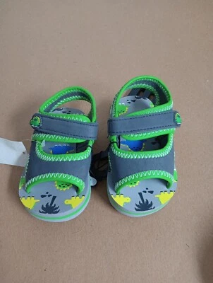 Baby Shoes SANDALS Boy Dinosaur PREWALK WAVE ZONE Size 5 Hook & Loop NWT - Image 1 of 4
